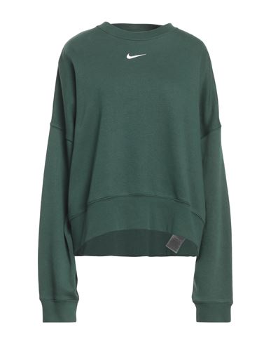 Nike Woman Sweatshirt Dark Green Size Xl Cotton, Polyester