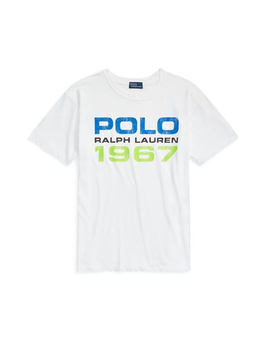 Polo Ralph Lauren Logo Cotton Jersey Tee Woman T-shirt White Size L Cotton