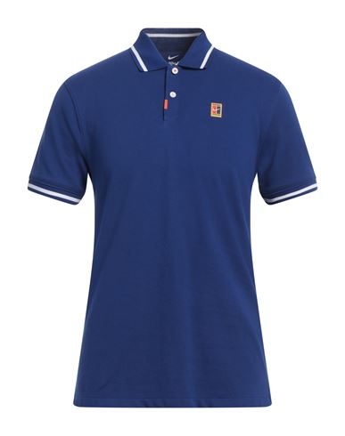 Shop Nike Man Polo Shirt Blue Size M Cotton, Polyester