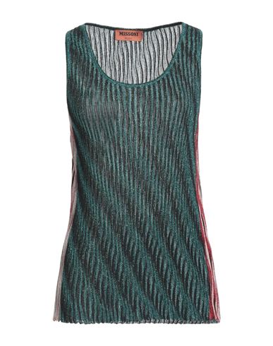 Shop Missoni Woman Top Turquoise Size 6 Viscose, Polyester, Cotton, Polyamide In Blue