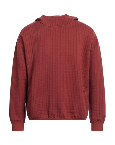 Shop Nike Man Sweatshirt Brick Red Size L Polyester, Cotton, Elastane