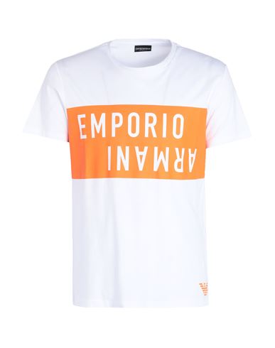 Emporio Armani Mens Knit T-shirt Man T-shirt White Size L Cotton