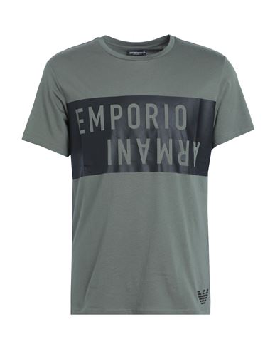 Emporio Armani Mens Knit T-shirt Man T-shirt Military Green Size L Cotton