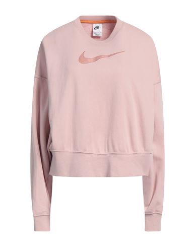 Shop Nike Woman Sweatshirt Light Pink Size Xl Cotton, Polyester