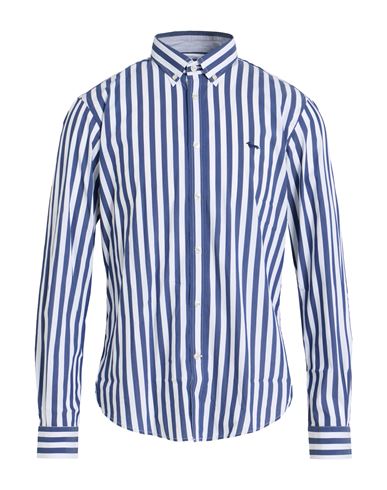 Harmont & Blaine Man Shirt Navy Size Xl Cotton, Polyamide, Elastane In Blue
