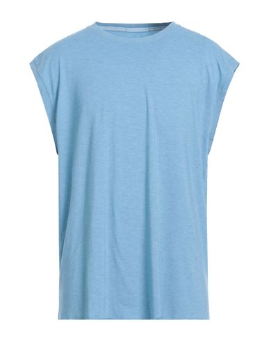 Shop Nike Man T-shirt Sky Blue Size L Polyester, Lyocell, Elastane