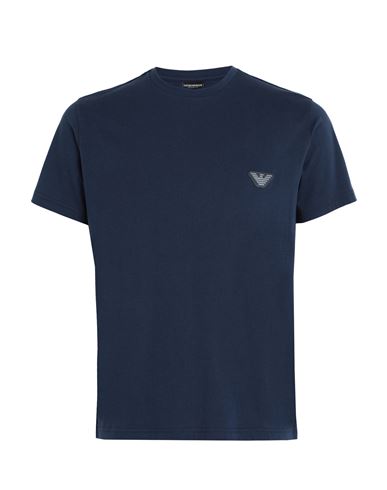 Emporio Armani Mens Knit T-shirt Man T-shirt Navy Blue Size M Cotton