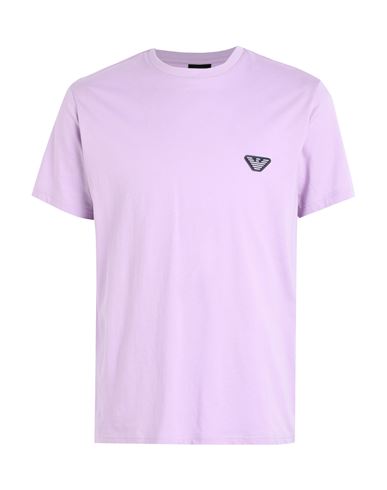 Emporio Armani Mens Knit T-shirt Man T-shirt Lilac Size L Cotton In Purple