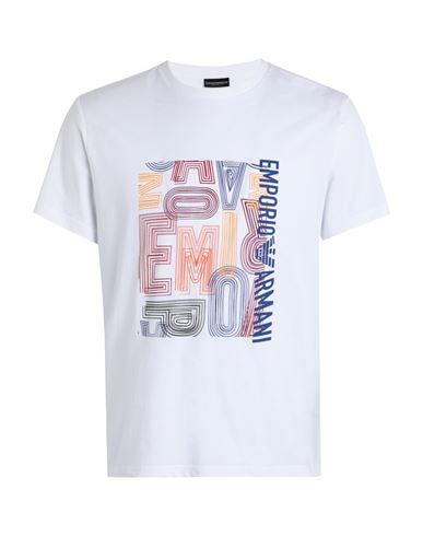 Emporio Armani Mens Knit T-shirt Man T-shirt White Size L Cotton