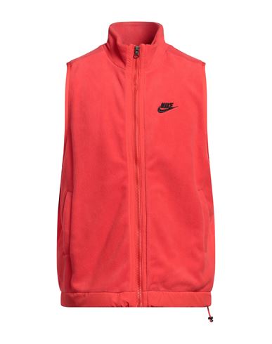 Shop Nike Man Jacket Coral Size L Polyester In Red