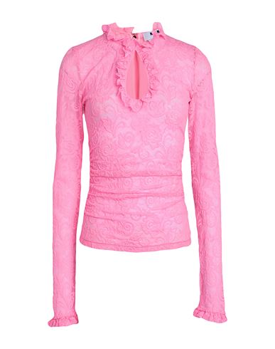 Msgm Woman Top Pink Size 6 Polyamide, Elastane In Pink