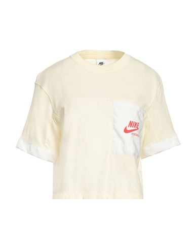 Shop Nike Woman T-shirt Light Yellow Size L Cotton
