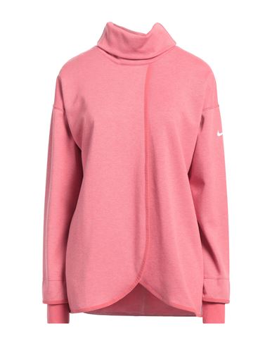 Shop Nike Woman Sweatshirt Coral Size L Polyester, Cotton, Elastane In Red