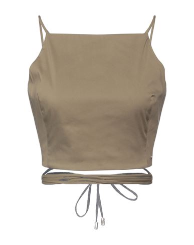 Pinko Woman Top Military Green Size 8 Cotton, Polyamide, Elastane In Green