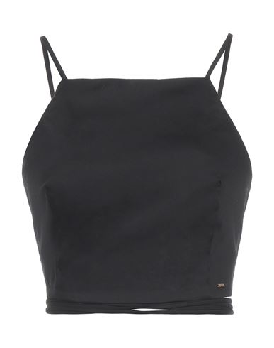 Pinko Woman Top Black Size 2 Cotton, Polyamide, Elastane In Black