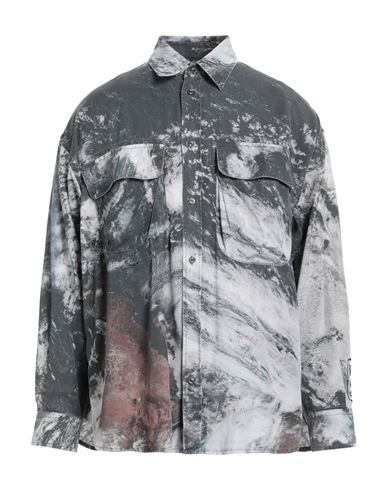 Shop Diesel Man Shirt Lead Size 46 Lyocell In Grey