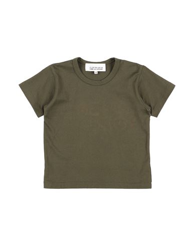 Shop Comme Des Garçons Toddler Boy T-shirt Military Green Size 6 Cotton