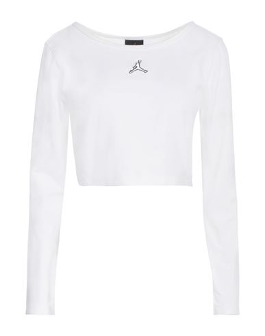 Jordan Woman T-shirt White Size L Cotton, Polyester, Elastane