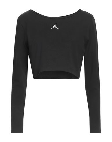 Jordan Woman T-shirt Black Size L Cotton, Polyester, Elastane