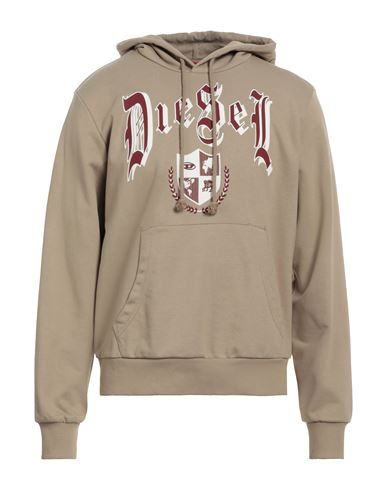 Diesel Man Sweatshirt Light Brown Size Xxl Cotton, Polyester, Elastane