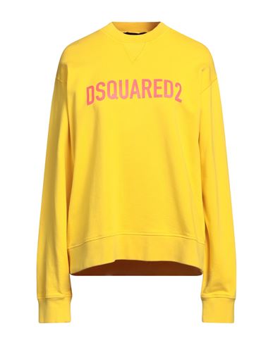 Dsquared2 Woman Sweatshirt Yellow Size L Cotton