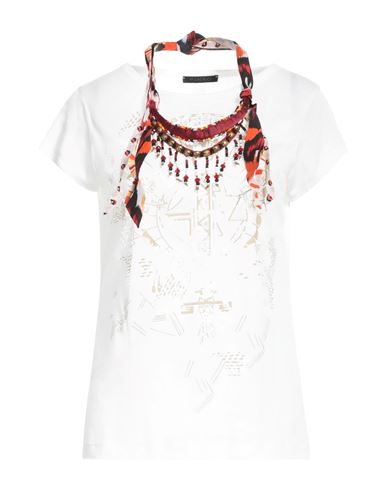 Pinko Woman T-shirt White Size M Lyocell, Cotton, Polyester