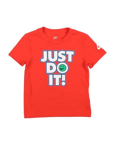 Nike Babies'  Smiley Jdi Ss Tee Toddler Boy T-shirt Tomato Red Size 5 Cotton, Polyester