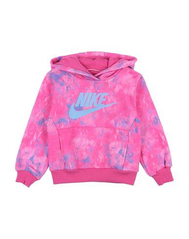 Nike Babies'  Printed Club Po Toddler Girl Sweatshirt Fuchsia Size 6 Cotton, Polyester In Pink