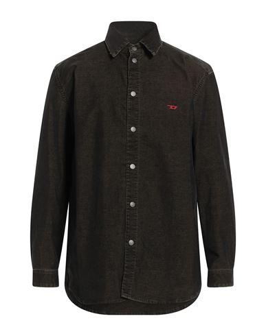Shop Diesel Man Shirt Black Size Xxl Cotton, Polyester, Elastane