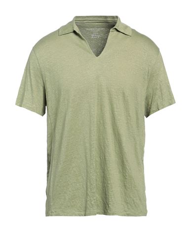 Majestic Filatures Man Polo Shirt Military Green Size M Linen, Elastane