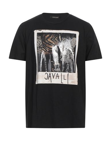 Roberto Cavalli Man T-shirt Black Size Xl Cotton