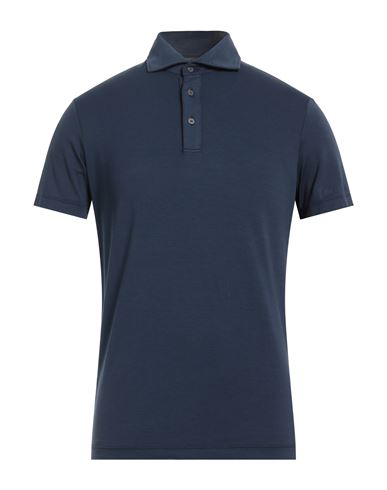Altea Man Polo Shirt Navy Blue Size S Cotton, Elastane In Gray