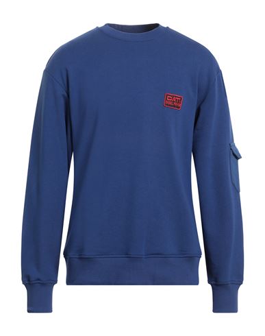 Shop Caterpillar Man Sweatshirt Blue Size Xl Cotton