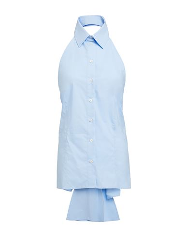 Shop Msgm Woman Shirt Sky Blue Size 8 Cotton