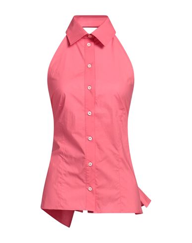 Shop Msgm Woman Shirt Coral Size 8 Cotton In Red