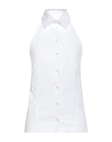 Shop Msgm Woman Shirt White Size 8 Cotton