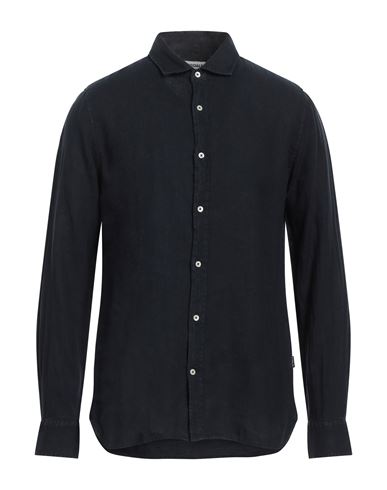 Shop Ecoalf Man Shirt Navy Blue Size S Linen