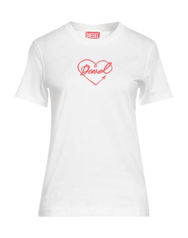 Shop Diesel Woman T-shirt White Size Xl Cotton