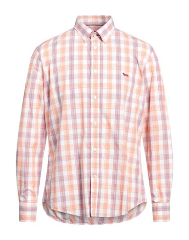 Harmont & Blaine Man Shirt Apricot Size L Cotton In Orange