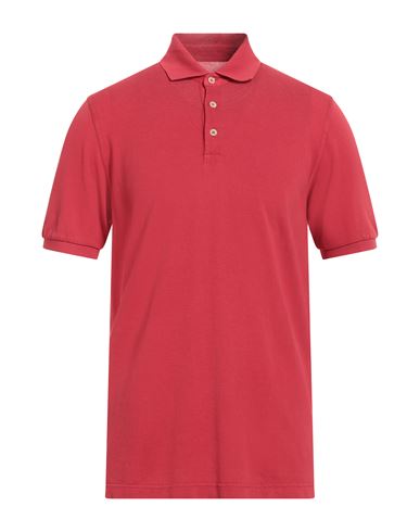 Fedeli Man Polo Shirt Red Size 42 Cotton