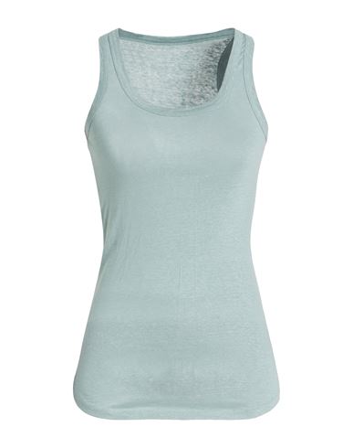 Majestic Filatures Woman Tank Top Sage Green Size 0 Linen, Elastane In Green