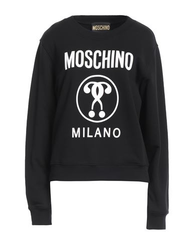 Shop Moschino Woman Sweatshirt Black Size 10 Organic Cotton