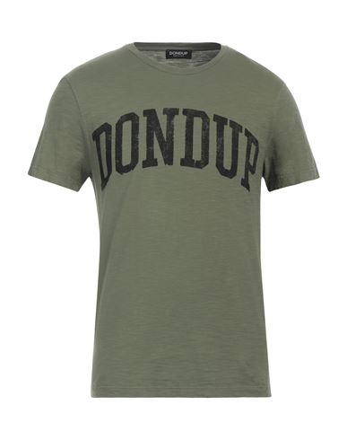 Shop Dondup Man T-shirt Military Green Size S Cotton