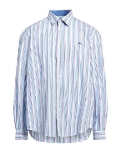 Harmont & Blaine Man Shirt Azure Size 4xl Cotton In Blue