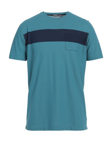 Zanone Man T-shirt Deep Teal Size 40 Cotton In Green