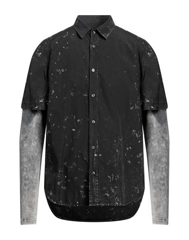 Shop Diesel Man Shirt Black Size 46 Cotton, Elastane
