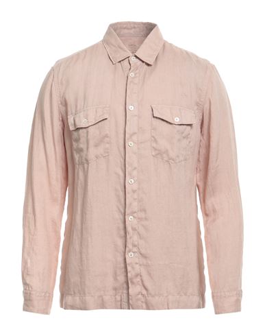 Shop Altea Man Shirt Light Brown Size L Linen In Beige