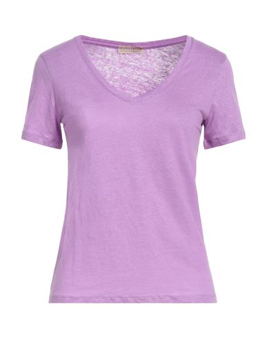 Purotatto Woman T-shirt Light Purple Size 8 Linen