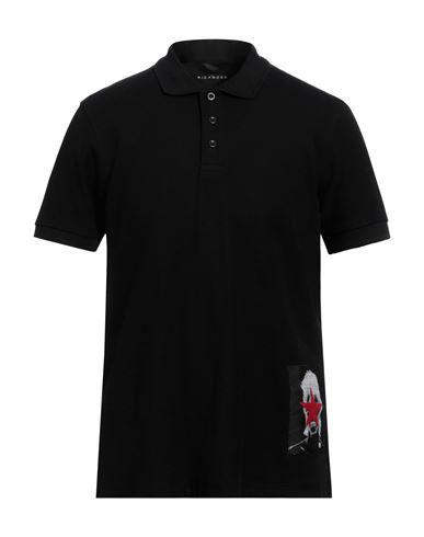 Shop John Richmond Man Polo Shirt Black Size L Cotton