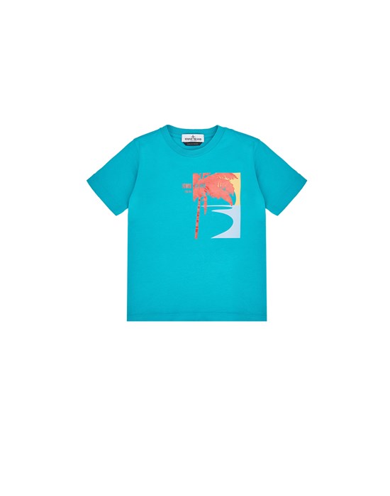 STONE ISLAND JUNIOR 21075 반소매 티셔츠 남성 에메랄드